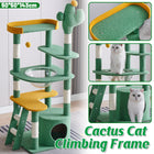 Cactus Shape Cat Tree Climbing Tower Scratching Board Nest for Kitten Play Rest