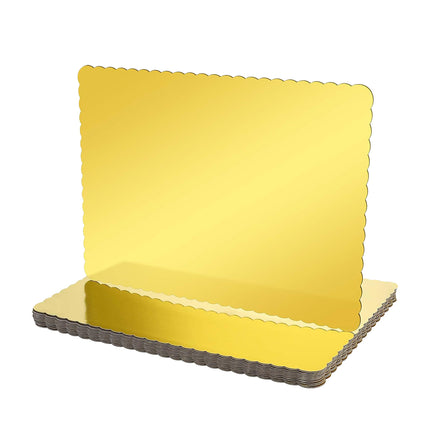 Corrugated Cake Base Cardboard Rectangle Wavy Edge Bakery Pastry Display Tray