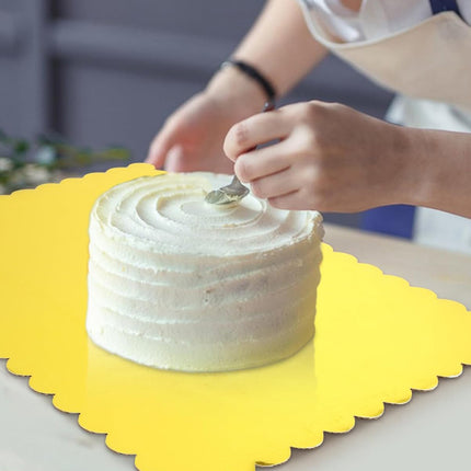 Corrugated Cake Base Cardboard Rectangle Wavy Edge Bakery Pastry Display Tray