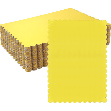 Corrugated Cake Base Cardboard Rectangle Wavy Edge Bakery Pastry Display Tray