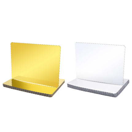 Corrugated Cake Base Cardboard Rectangle Wavy Edge Bakery Pastry Display Tray