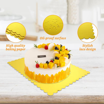 Corrugated Cake Base Cardboard Rectangle Wavy Edge Bakery Pastry Display Tray