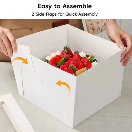 10 Pcs Large Window Cake Box Cardboard Square Bakery Dessert Display Container