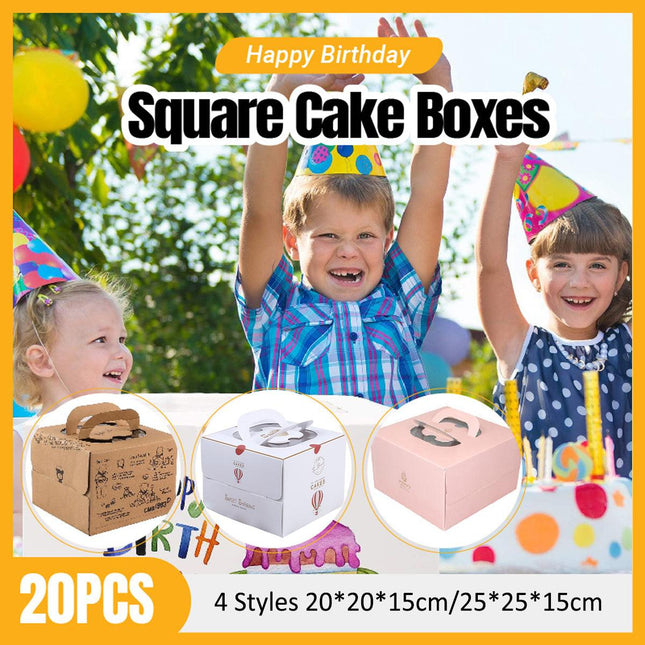 6/8 Inch Birthday Cake Boxs Set Ideal for Cake Transport and Presentation