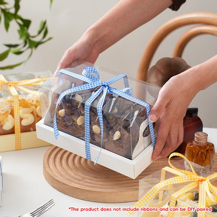 10Pcs Clear Cake Box With Insert Tray For Bakery Cupcake Pastry Display Party