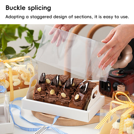 10Pcs Clear Cake Box With Insert Tray For Bakery Cupcake Pastry Display Party