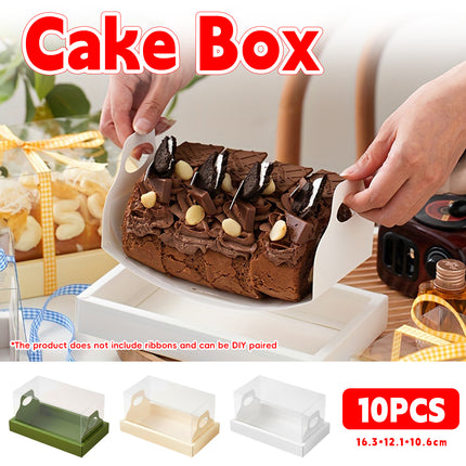10Pcs Clear Cake Box With Insert Tray For Bakery Cupcake Pastry Display Party