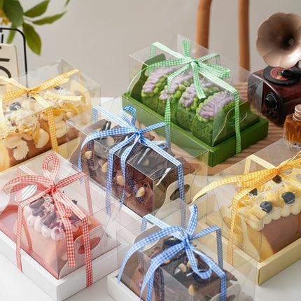 10Pcs Clear Cake Box With Insert Tray For Bakery Cupcake Pastry Display Party