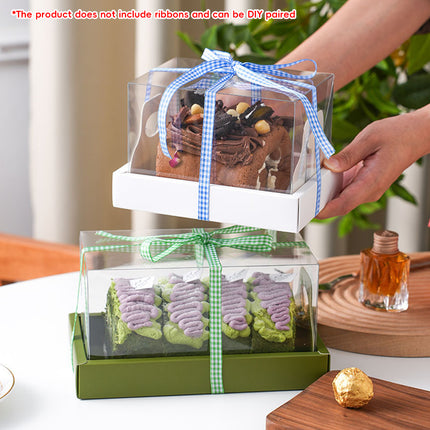 10Pcs Clear Cake Box With Insert Tray For Bakery Cupcake Pastry Display Party