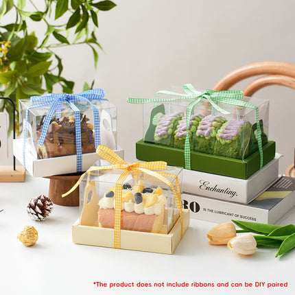 10Pcs Clear Cake Box With Insert Tray For Bakery Cupcake Pastry Display Party