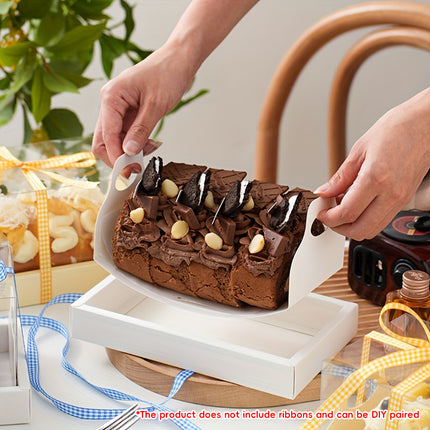 10Pcs Clear Cake Box With Insert Tray For Bakery Cupcake Pastry Display Party