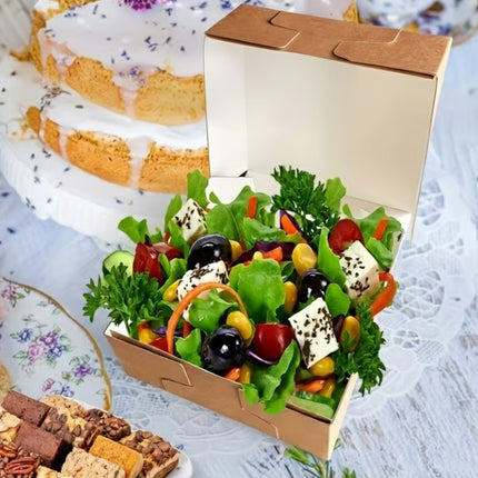 20Pcs Kraft Paper Takeaway Boxes Disposable Catering Takeout Containers