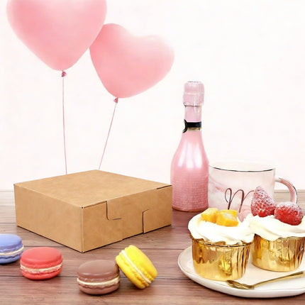 20Pcs Kraft Paper Takeaway Boxes Disposable Catering Takeout Containers