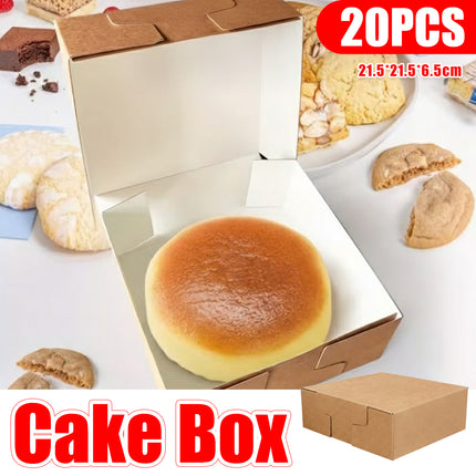 20Pcs Kraft Paper Takeaway Boxes Disposable Catering Takeout Containers