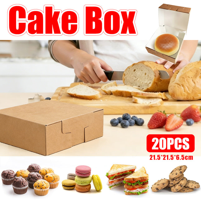 20Pcs Kraft Paper Takeaway Boxes Disposable Catering Takeout Containers