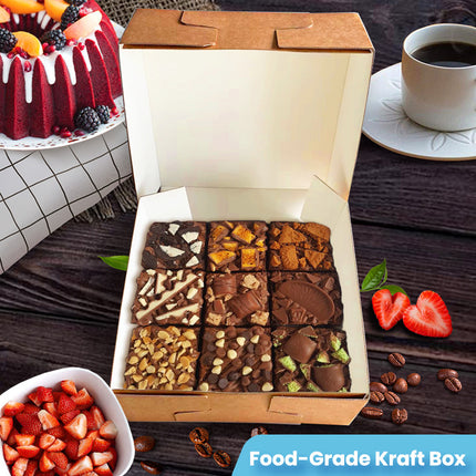 20Pcs Kraft Paper Takeaway Boxes Disposable Catering Takeout Containers