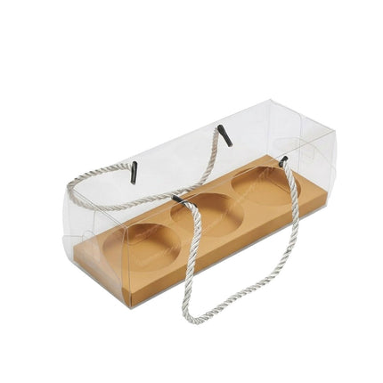 Clear Pastry Gift Boxes 3 Cavity 20 Pack Colour Options