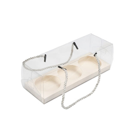 Clear Pastry Gift Boxes 3 Cavity 20 Pack Colour Options