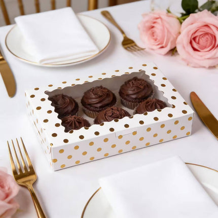 10 Pcs Window Cake Box Gold Star Kraft Cardboard Bakery Party Dessert Gift Box