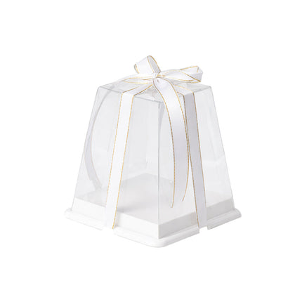Clear Cake Gift Boxes with Ribbon 10 Pack 3 Sizes