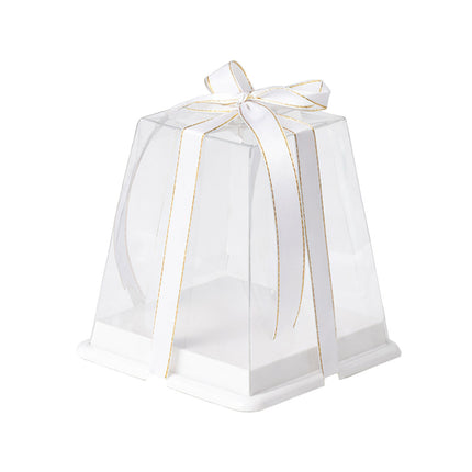 Clear Cake Gift Boxes with Ribbon 10 Pack 3 Sizes