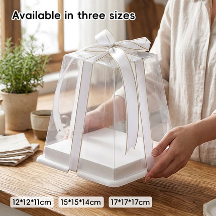 Clear Cake Gift Boxes with Ribbon 10 Pack 3 Sizes
