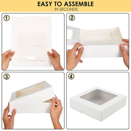 30Pcs Window Cupcake Dessert Packaging Box Kraft Bakery Treat Box Easy Assemble