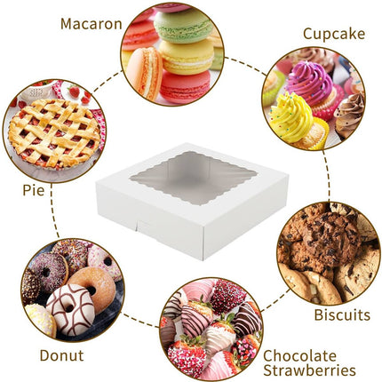 30Pcs Window Cupcake Dessert Packaging Box Kraft Bakery Treat Box Easy Assemble
