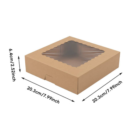 30Pcs Window Cupcake Dessert Packaging Box Kraft Bakery Treat Box Easy Assemble