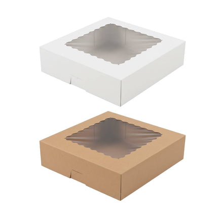 30Pcs Window Cupcake Dessert Packaging Box Kraft Bakery Treat Box Easy Assemble