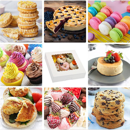30Pcs Window Cupcake Dessert Packaging Box Kraft Bakery Treat Box Easy Assemble