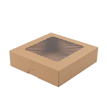 30Pcs Window Cupcake Dessert Packaging Box Kraft Bakery Treat Box Easy Assemble