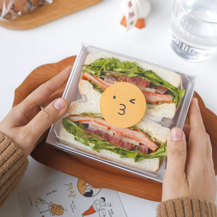 50Pcs Cake Sandwich Takeaway Box Bakery Packaging Outdoor Party Picnic Boxes