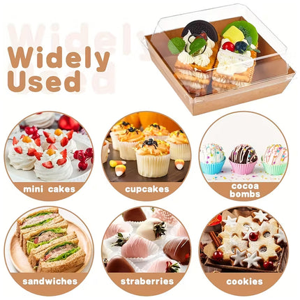50Pcs Cake Sandwich Takeaway Box Bakery Packaging Outdoor Party Picnic Boxes