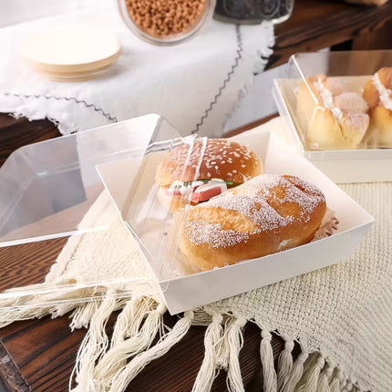50Pcs Cake Sandwich Takeaway Box Bakery Packaging Outdoor Party Picnic Boxes