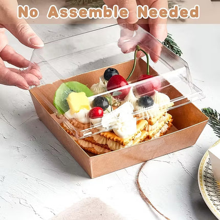 50Pcs Cake Sandwich Takeaway Box Bakery Packaging Outdoor Party Picnic Boxes