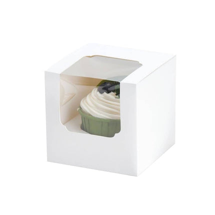50Pcs Transparent Window Cupcake Packaging Box Bakery To Go Treat Party Dessert