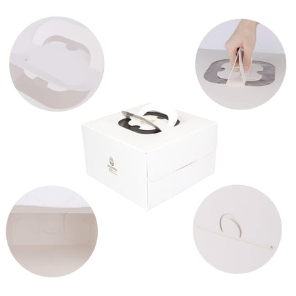 20PCS Cake Packaging Boxes 6/8in White for Birthday Party Bakery Packaging Use