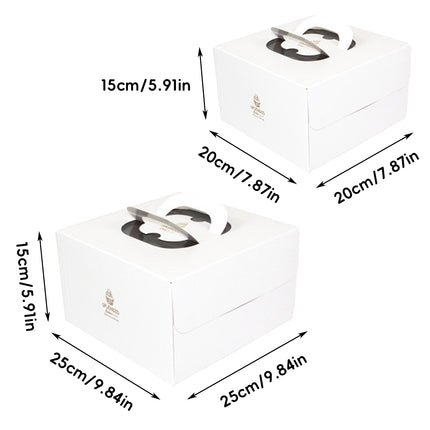 20PCS Cake Packaging Boxes 6/8in White for Birthday Party Bakery Packaging Use
