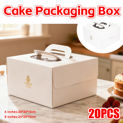 20PCS Cake Packaging Boxes 6/8in White for Birthday Party Bakery Packaging Use