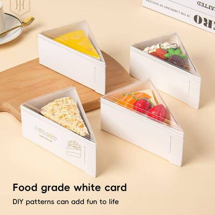 50 Pcs Triangular Cake Slice Box Cardboard Dessert Takeaway Pastry Container