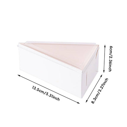 50 Pcs Triangular Cake Slice Box Cardboard Dessert Takeaway Pastry Container