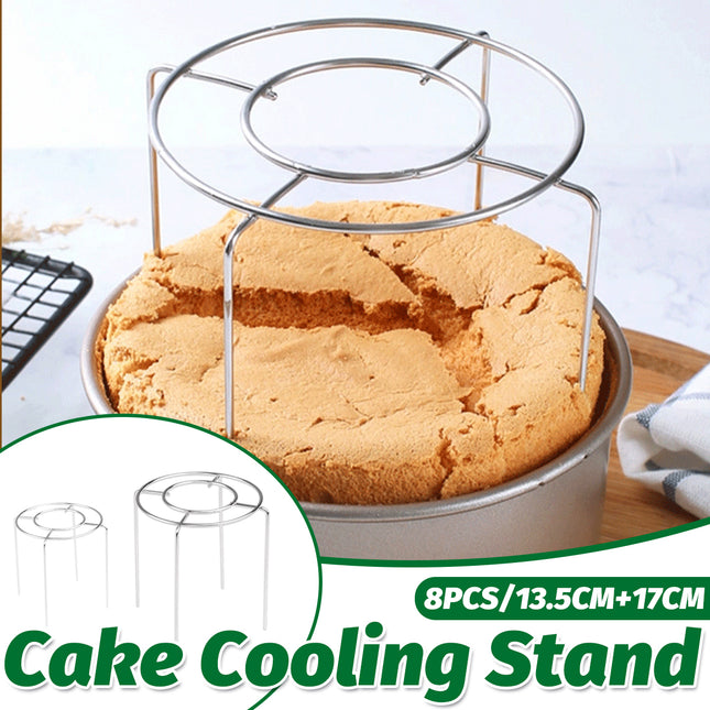 Round Cake Cooling Rack 8PCS Wire Stand 13.5 and 17cm for Baking Pastry Dessert