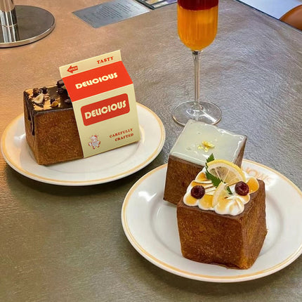 50 PCS Milk Carton Shaped Pastry Box for Bread Croissant Soufflé Cake Food-Safe