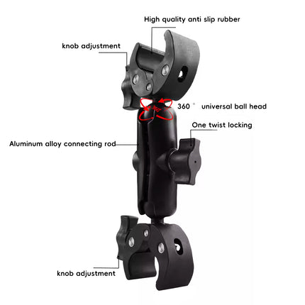 Outdoor Cycling Camera Clamp Selfie Stick Anti-Slip for Bike Phone Camera Mount