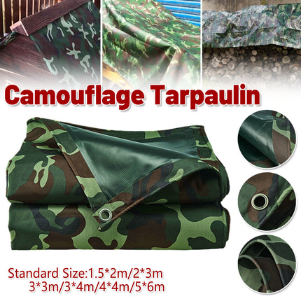 Camouflage Tarpaulin Tarp Cover Outdoor Rainproof Ground Sheet Heavy