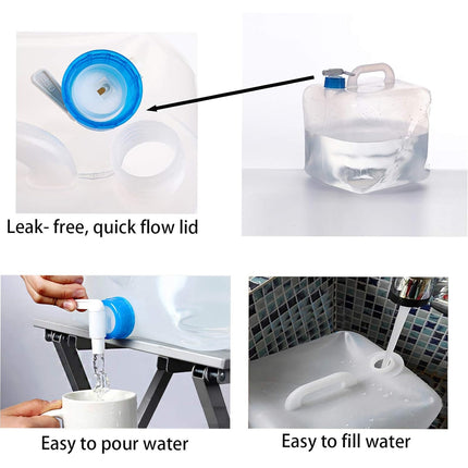 3PCS Collapsible Water Container With Spigot Folding Storage Carrier Camping