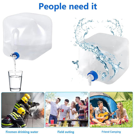 3PCS Collapsible Water Container With Spigot Folding Storage Carrier Camping