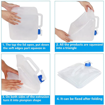 3PCS Collapsible Water Container With Spigot Folding Storage Carrier Camping