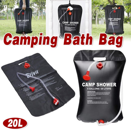 20L Portable Camping Shower Bag Solar Heating Water Bag for Hiking Traveling